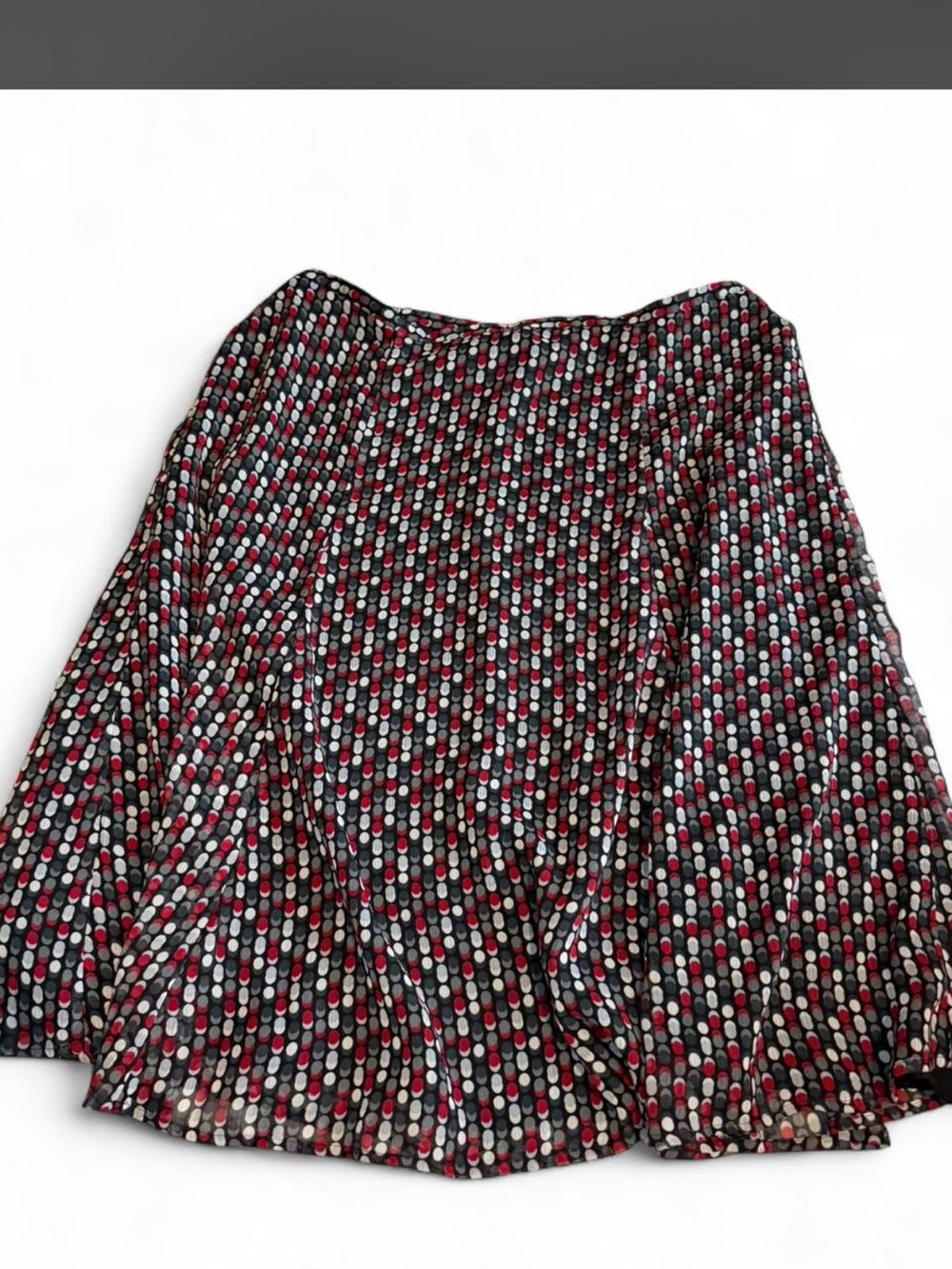 Women's Black Patterned A-Line Skirt